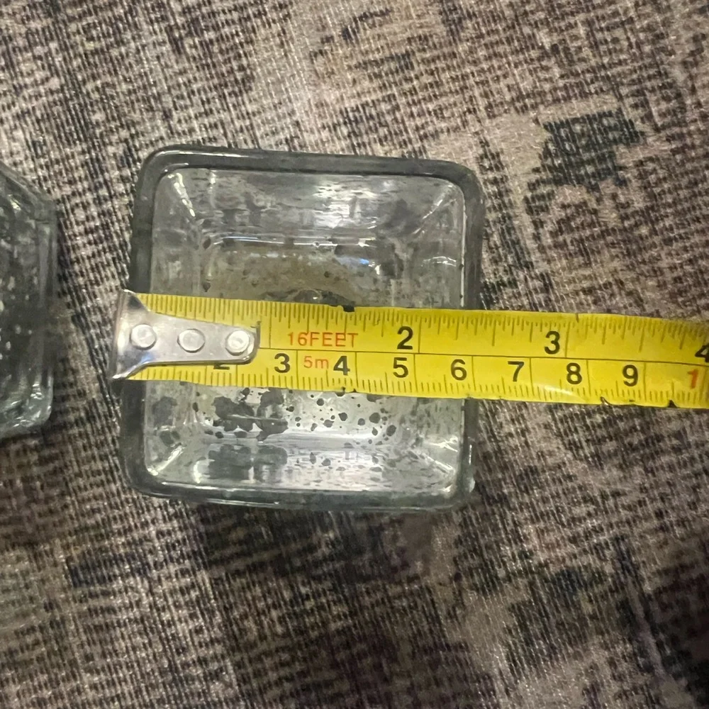 Mercury Glass Silver Tealight Candle Holder Set of 4